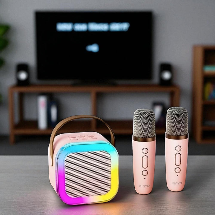 Karaoke Music box with 2 microphones colored Bluetooth