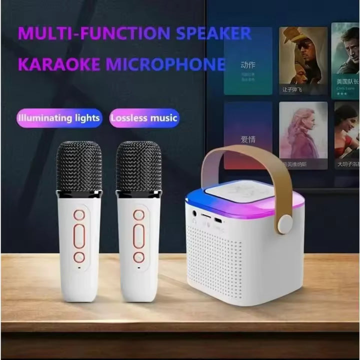 Karaoke Music box with 2 microphones colored Bluetooth