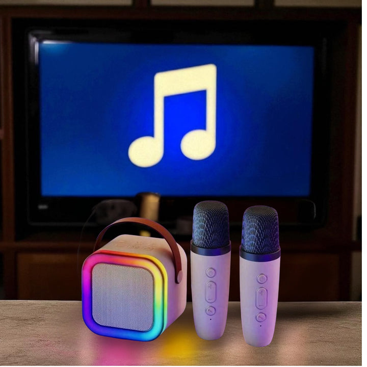Karaoke Music box with 2 microphones colored Bluetooth