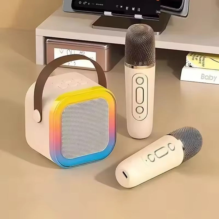 Karaoke Music box with 2 microphones colored Bluetooth