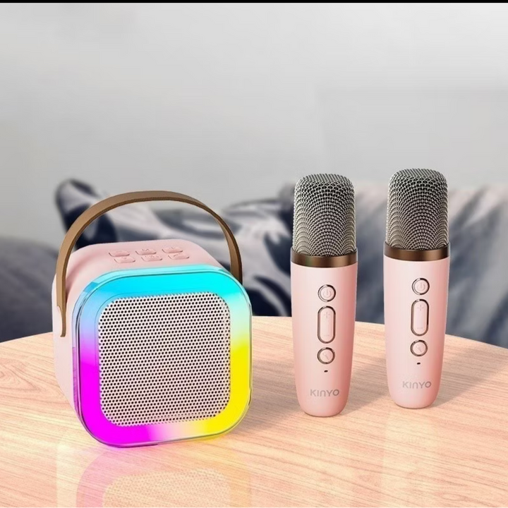 Karaoke Music box with 2 microphones colored Bluetooth